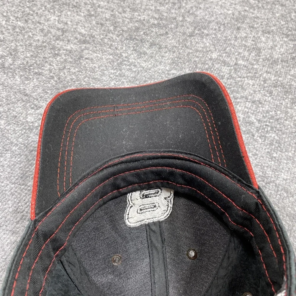 Dale Earnhardt Jr Driver Hat Cap Strap Back Black Red 8 NASCAR Racing Leather